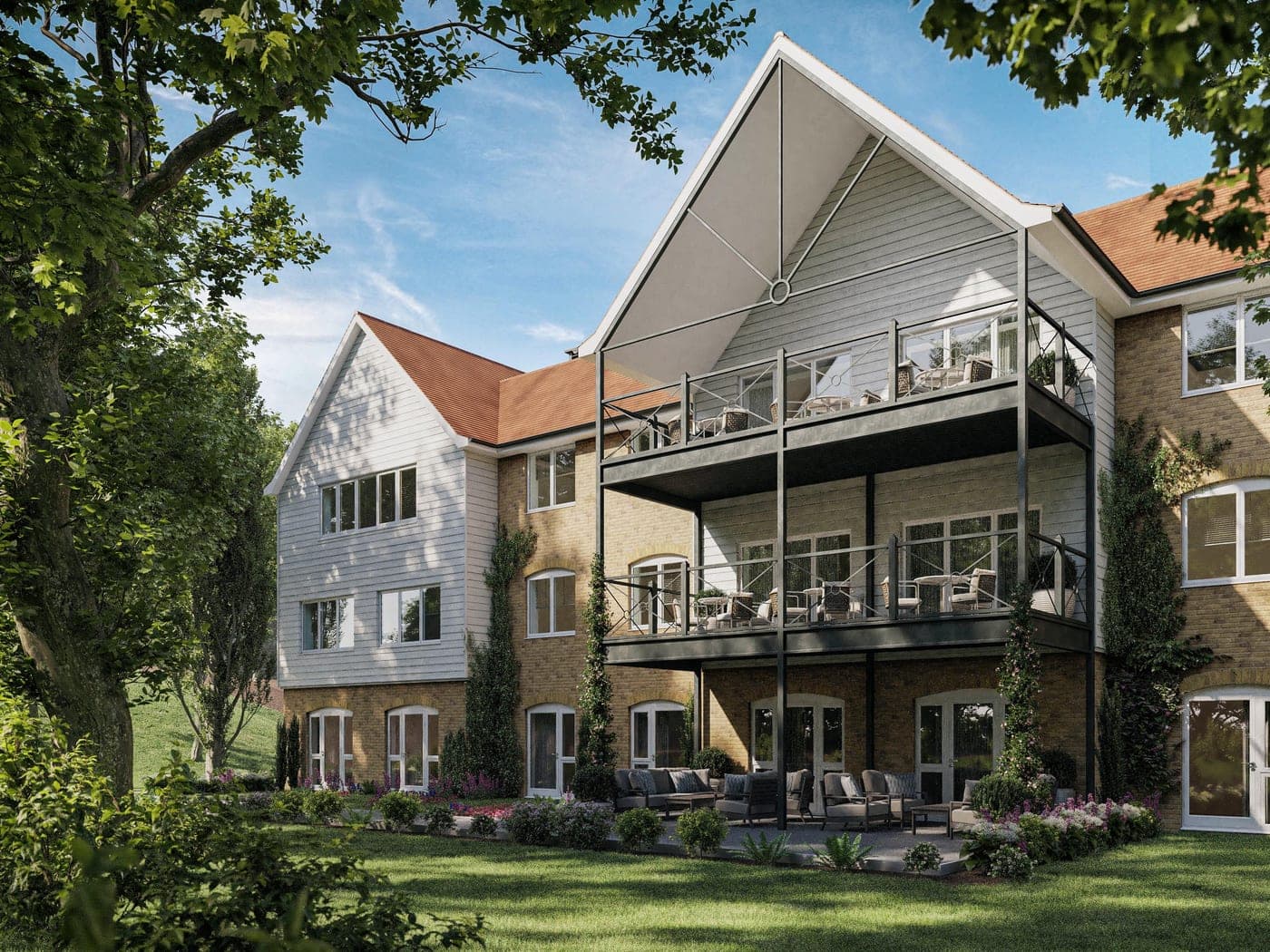 The garden elevation at Alder Lodge
